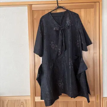 오시마 명주 튜닉 5부 소매 기모노 리메이크