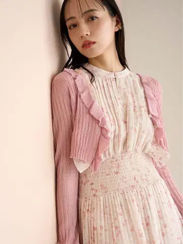 [새상품] 스나이델 시어 프릴 가디건 SNIDEL