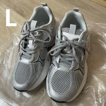 시마무라 다나카 리나 mysacloset 실버 스니커즈 L 사이즈