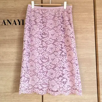 ANAYI 아나이 레이스 스커트 핑크 36