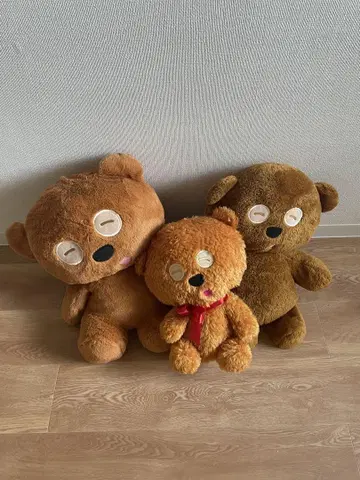 팀 봉제 인형 세트 대소 3개