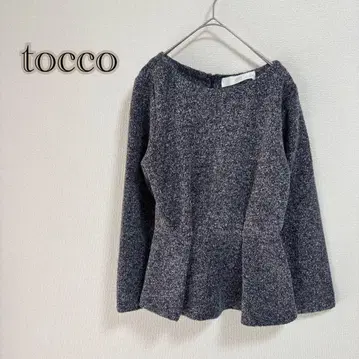 tocco ] 트위드 티셔츠 상의 턱 포멀 백 척