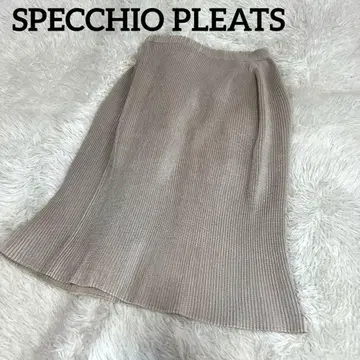 SPECCHIO PLEATS 무릎 기장 스커트 베이지 40