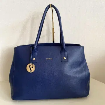 FURLA 토트백 네이비 가죽