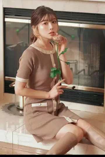 파이핑 미니 원피스 (아이보리) Darich