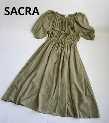 119 SACRA 사쿠라 프렌치 크레이프 개더 플레어 원피스