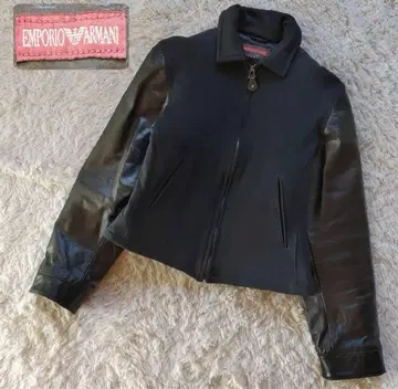 EMPORIO ARMANI 가죽 바시티 자켓 빨간색 택