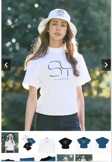 SY32 골프 여성용 반팔 블루 L