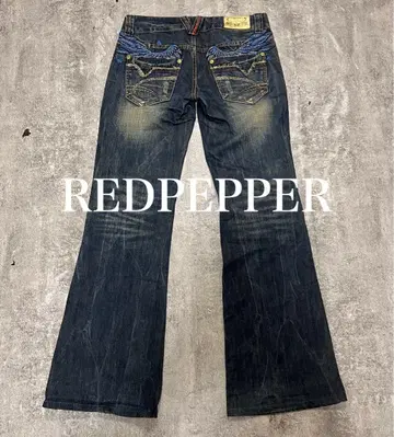 red pepper 데님 부츠컷 플레어 데님 y2k 헤이세이 갸루