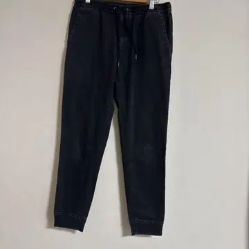 GU S 와이드 팬츠 다크 그레이 캐주얼 팬츠 허리밴딩