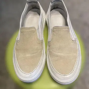 지미추 화이트 가죽 스웨이드 슬립온 스니커즈 40