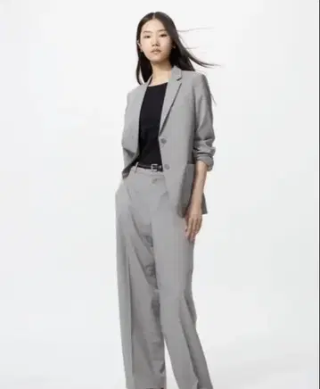 유니클로 감동 와이드 팬츠 긴 길이 L