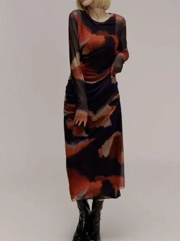 ZARA 프린트 튤 드레스 원피스