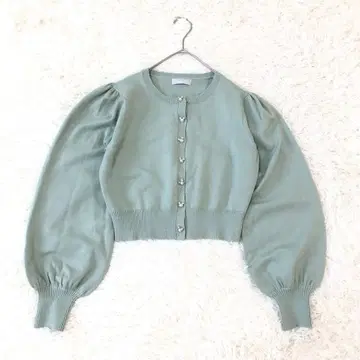 아림 니트 가디건 디즈니 긴팔 미키 펄 퍼프 슬리브