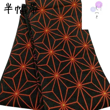 36 에또 반폭 오비 블랙 마 잎사귀