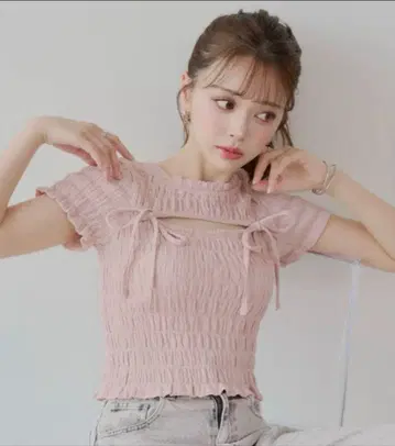 Chico 프론트 리본 볼레로 디자인 T