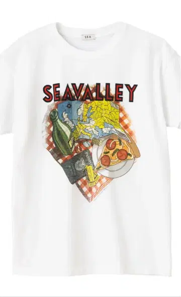 Sea graphic 티셔츠 pizza shop