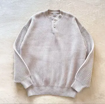 steven alan LOOSE FIT 헨리넥 니트