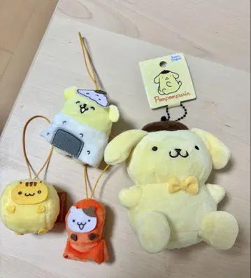 도시락 폼폼푸딩 키링 세트
