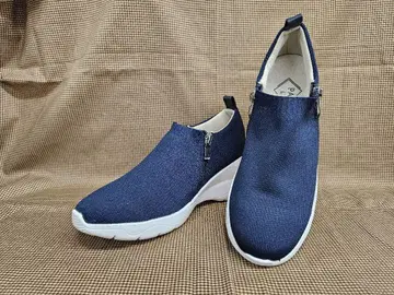 파탐 슬립온 지퍼 23.5cm 네이비 약간 데미지 있음