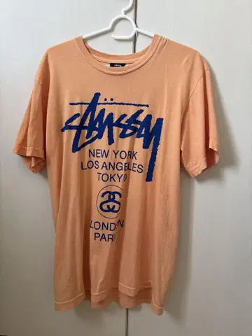 stuusy Worldtour t셔츠 오렌지 월드 투어 여름옷