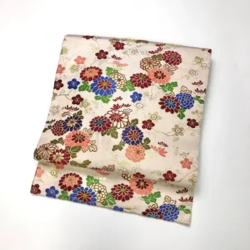 앤티크 오비 나고야 오비 꽃무늬 금실 자수 AO-3128