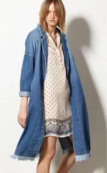 그레이스 콘티넨탈 데님 체스터 롱 코트