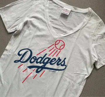 레어! Dodgers V넥 로고 티셔츠 여성용