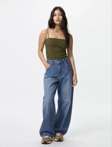 UNIQLO 배기 커브 청바지 22 밑단 기장 수선 완료
