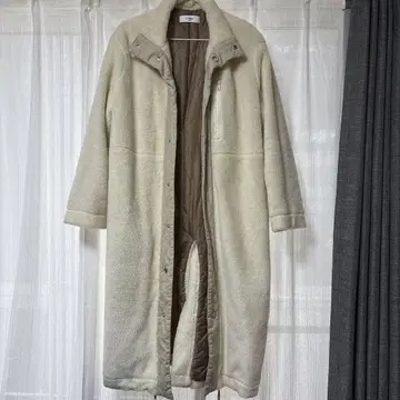아이보리 플리스 롱 코트