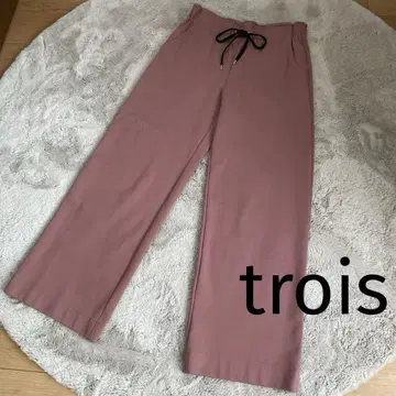 trois/ 트로아 세미 와이드 팬츠 핑크 퍼플 M 사이즈