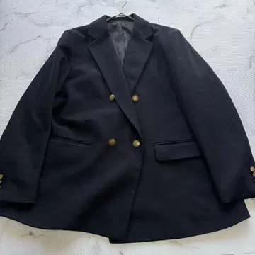 새상품급 UNIQLO 네이비 블레이저 더블 브레스트 골드 버튼 XL