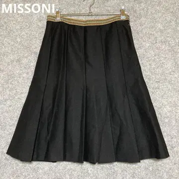MISSONI 블랙 플리츠 스커트 뜨개질 허리