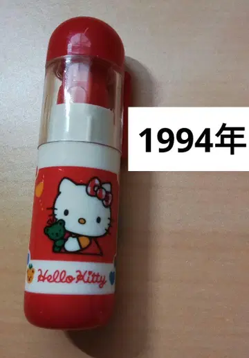 키티 로켓 펜형 스탬프 빨간색 곰 1994년 헤이세이 레트로 레어