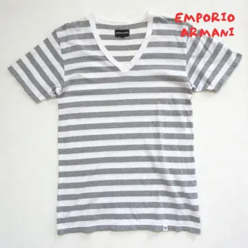 [ EMPORLO ARMANI ] 아르마니 보더 V넥 셔츠 0337
