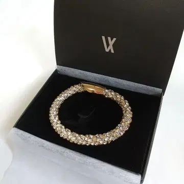 VARTIX LUV 크리스탈 팔찌 핑크 실크 7mm 16cm