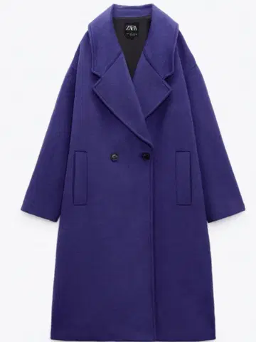 ZARA 퍼플 롱 볼륨 코트