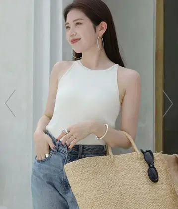 anuans 화이트 스트레치 탱크탑