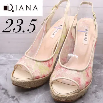 DIANA 다이애나 펌프스 샌들 꽃무늬 레이스 핑크 베이지 23.5