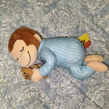 오자루의 조지 L 봉제 인형 싱글벙글 파자마 차림으로 잠자는 모습