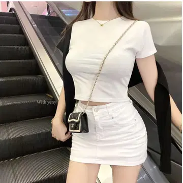white cotton skirt s 한국