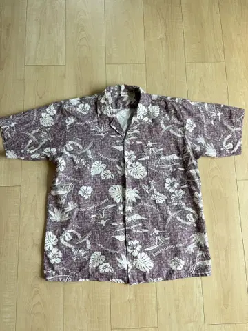 vintage 알로하 하와이안 프린트 반팔 셔츠