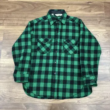 70s-80s L.L.Bean 블록 체크 빈티지 울 셔츠 L