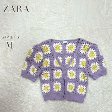 ZARA 자라 꽃무늬 크로셰 니트 가디건 그래니 스퀘어