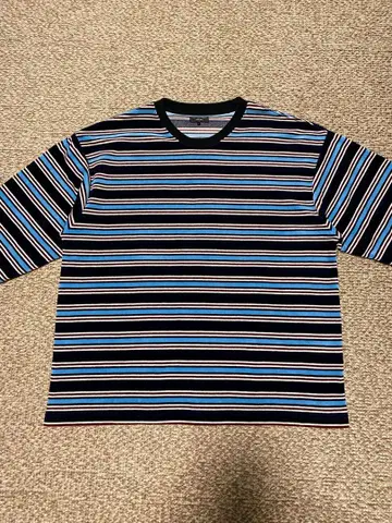 좋은 배색 빅 사이즈 빔즈 멀티 보더 벨로아 티셔츠 L