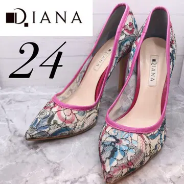 DIANA 다이애나 펌프스 꽃무늬 레이스 핑크  포인티드 24