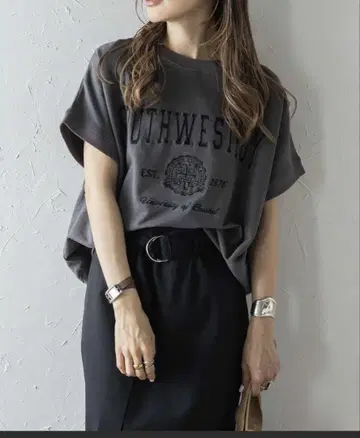 그레이 프린트 티셔츠 FREE 사이즈