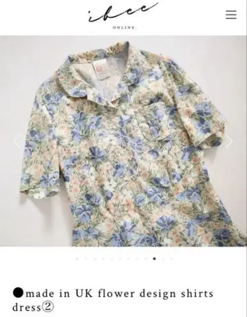 vintage 영국제 꽃무늬 셔츠 드레스