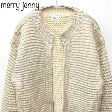 [ merry jenny ] 호일 프린트 가디건 화이트 아이보리