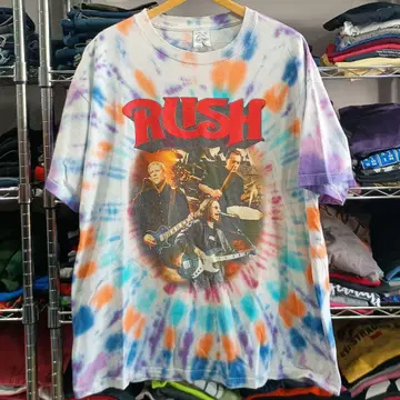 USA 구제 RUSH 타이다이 염색 밴드 티셔츠
